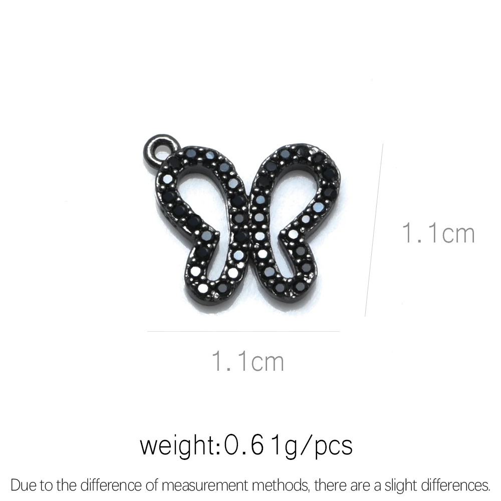 1PCS Multi Styles Gun Black Plated With Black Zircon Charms Pendants Accessories For Bracelet Earrings Jewelry Making