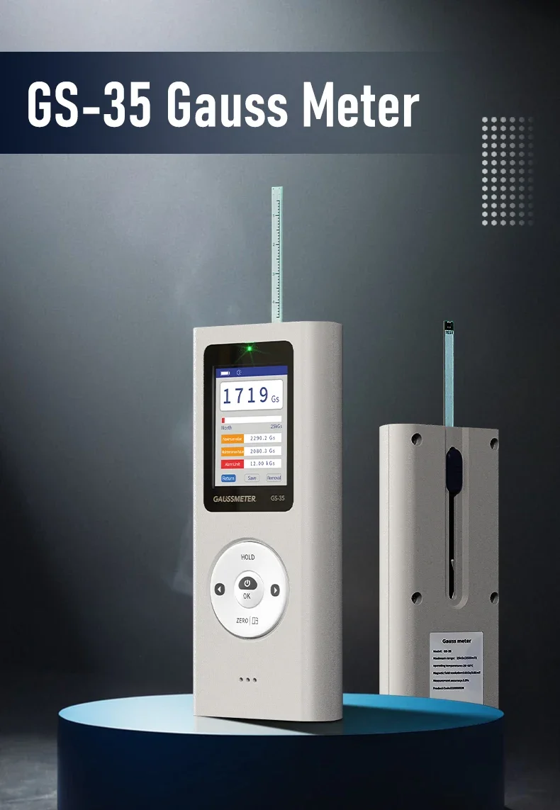Aikesi เครื่องตรวจจับมิเตอร์สนามแม่เหล็กไฟฟ้า Gauss Tesla Meter เครื่องมือทดสอบ
