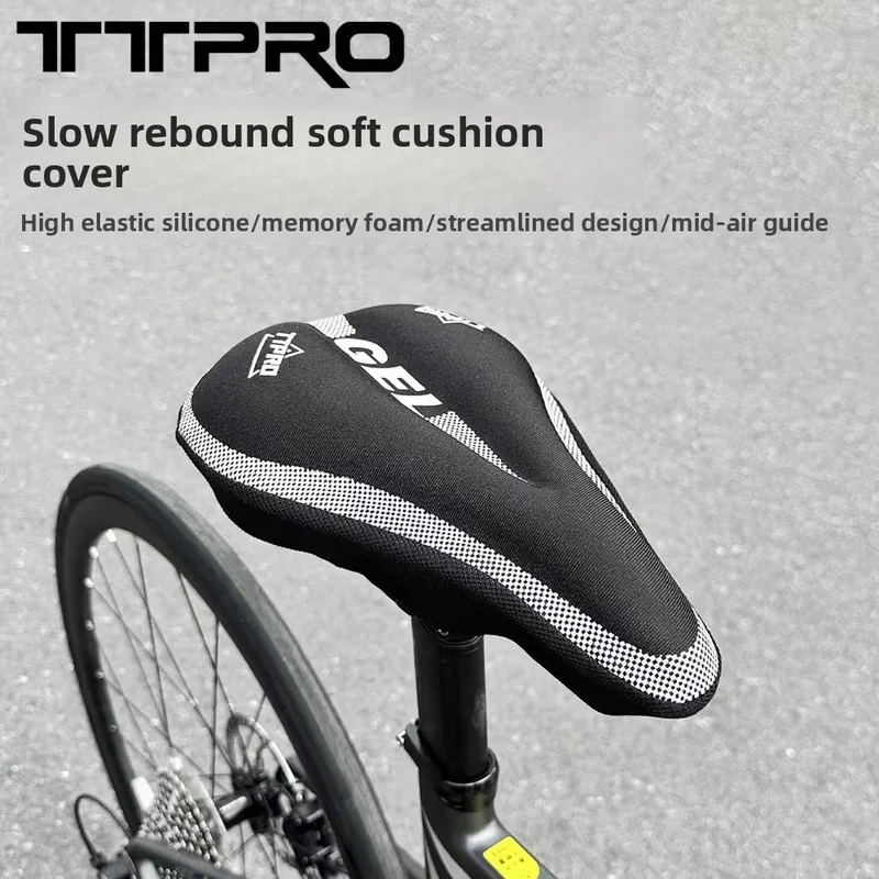 TTPRO Gel Bicycle Seat Cushion Cover Thick Silicone Memory Foam Saddle Pad Universal for Road Mountain Bike Cycling Accessories image 2