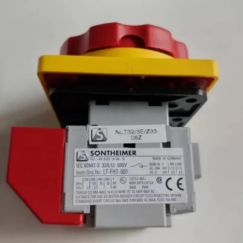 ドイツ輸入ロードアイソレーションスイッチ、赤と黄色のハンドル付き NLT32 3E Z33