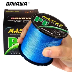 BAKAWA-línea de pesca trenzada de 4 hebras, 300M, 500M, 1000M, multifilamento, PE, 10LB-85LB, cordón japonés fuerte para pesca de carpa