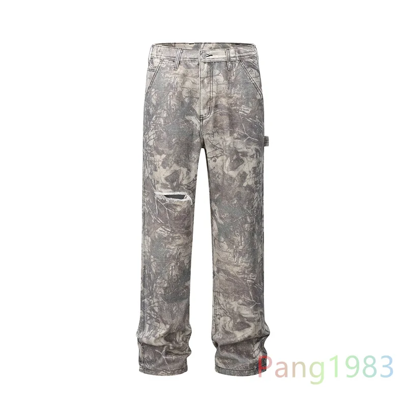 

Vintage ERD Style Tree Branch Camouflage Pants Men Women High Quality Versatile Pants