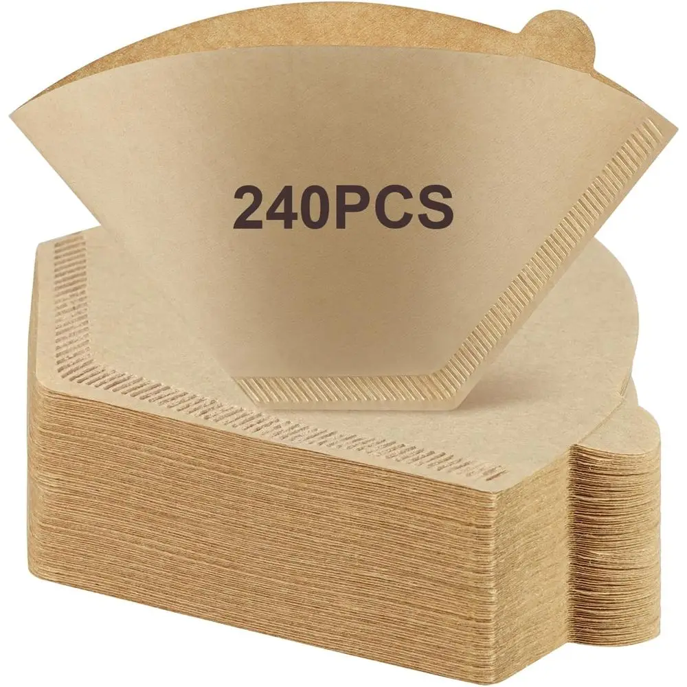 

Unbleached Natural Cone Coffee Filters, 240-Pack, 8-12 Cup, Compatible with Various Coffee Makers and Pour Over Methods
