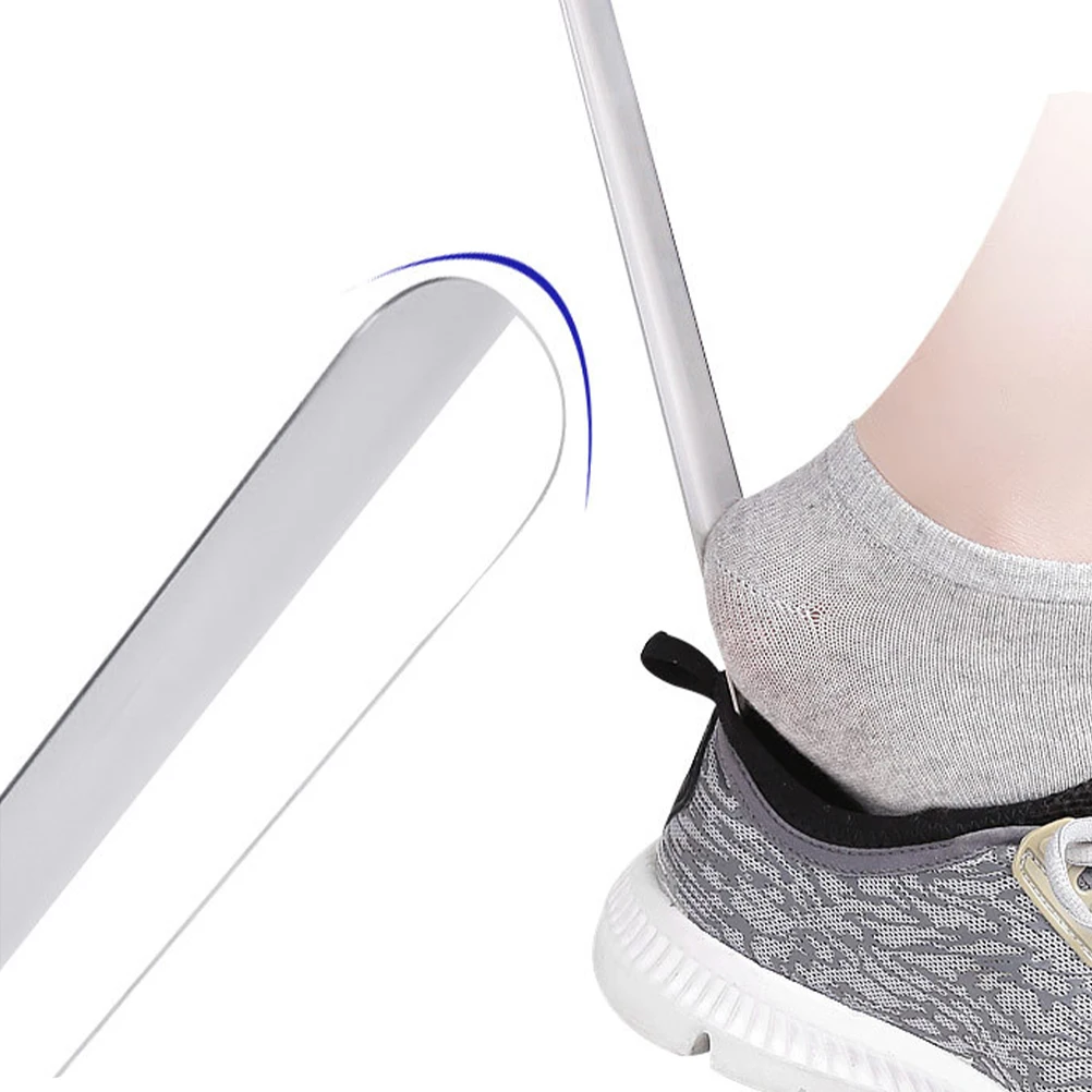 

1pc Shoe Horn Long Handle Shoehorn Spoon Heavy Duty Foot Measurement Elderly Pregnant Back Pain Hip Pain Stainless Steel Plastic
