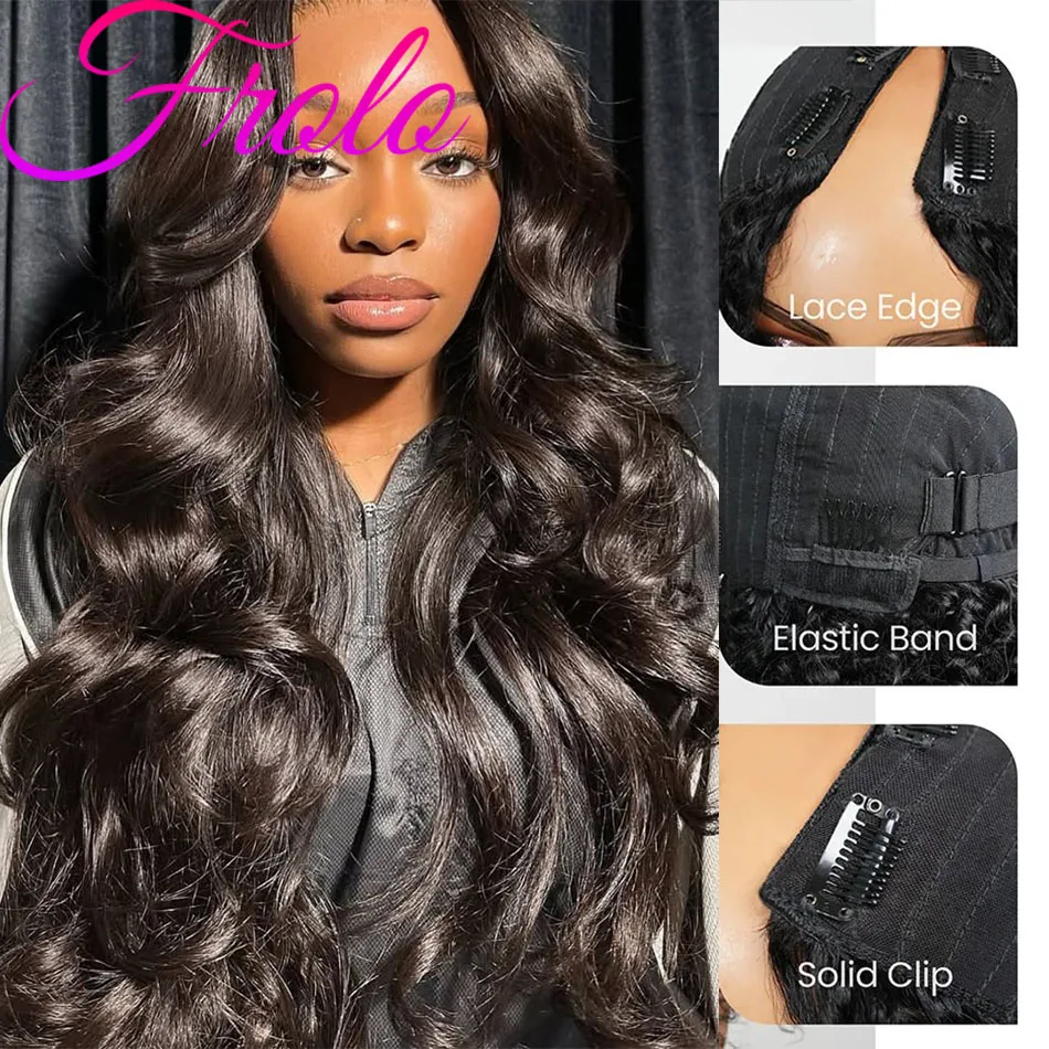 바디 웨이브 V파트 가발 100% 인모 브라질 웨이브 인모 가발 여성용 바디 웨이브 인모 가발 220% 밀도