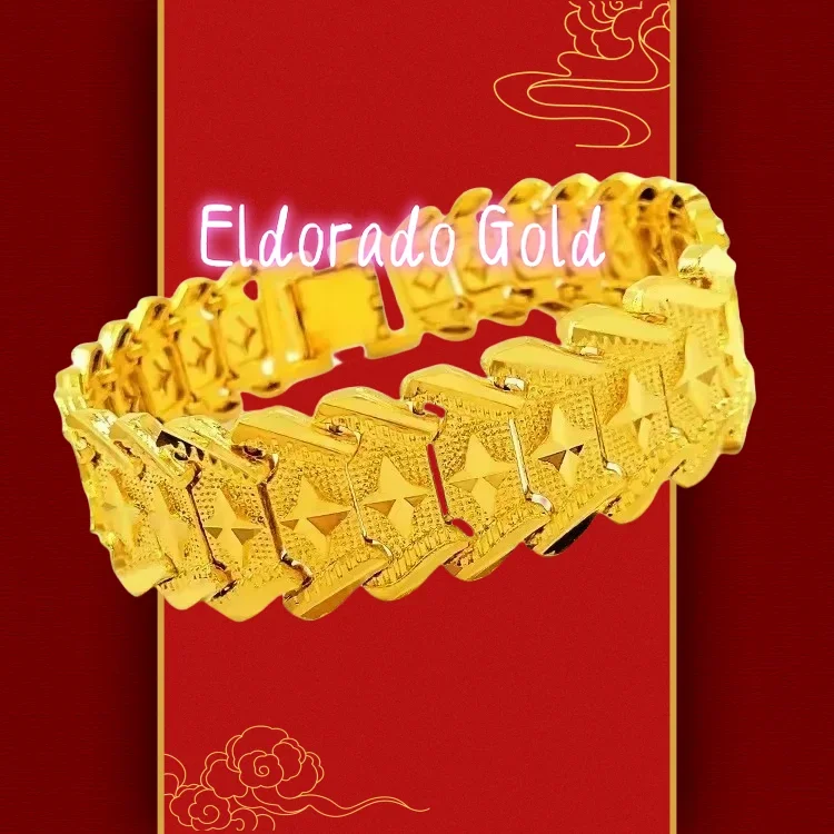 

Высококачественный золотой браслет 24k властная чистая цепочка для часов настоящие ручные украшения AU999 высококачественный мужской и женский бюстгальтер День святого Валентина