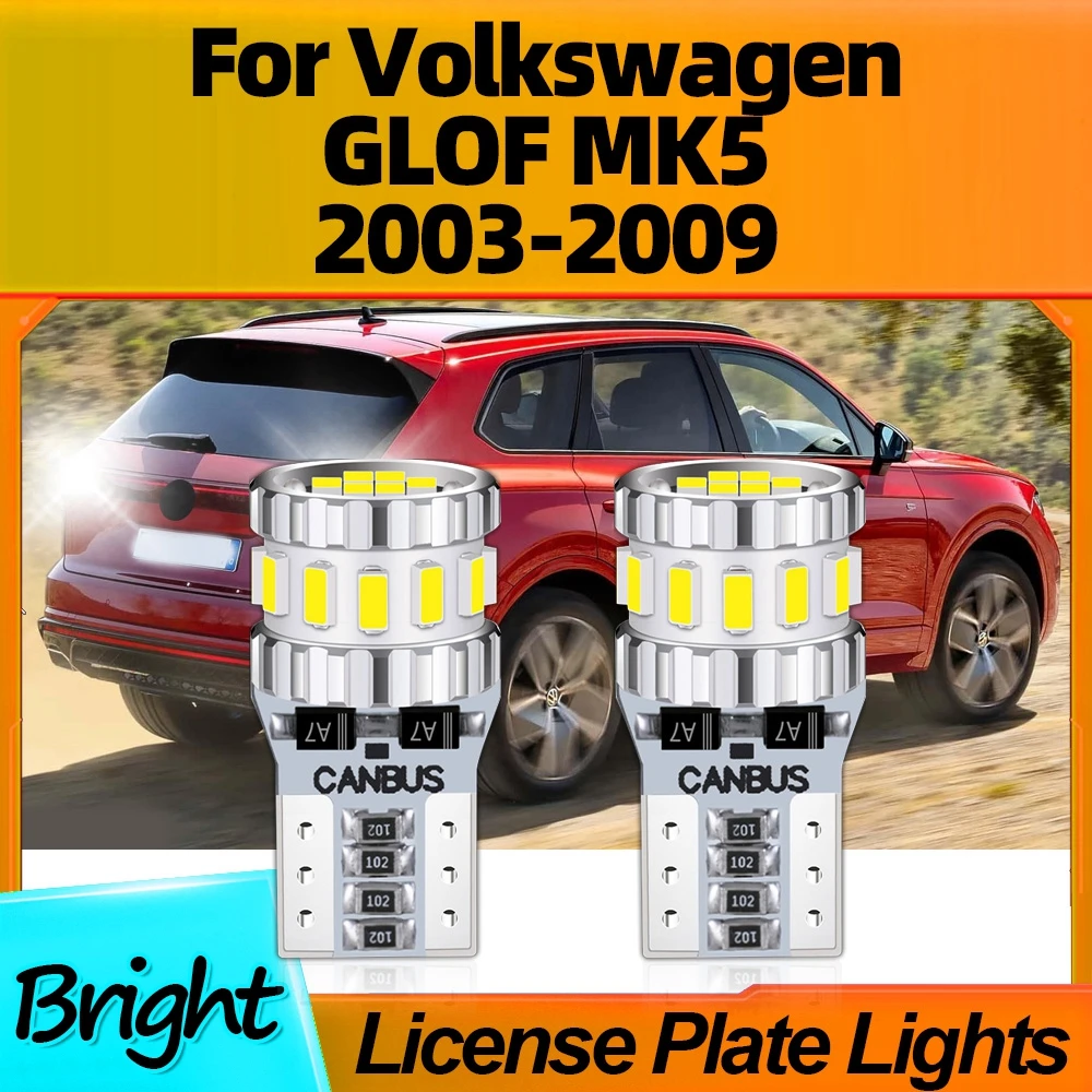 

2Pcs T10 LED License Plate Light W5W 6000K White Auto Lamps Bulbs For Volkswagen GLOF MK5 2003 2004 2005 2006 2007 2008 2009