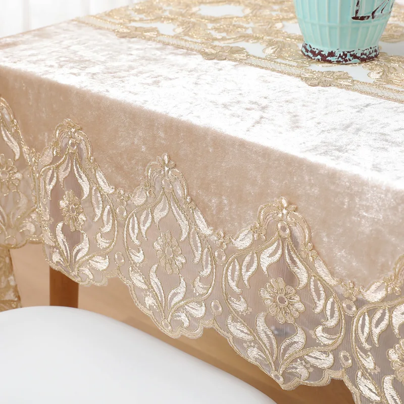 Nordic Light Luxury Tablecloth Hollow Table Cover With Lace Decoration Beautification Tablecloth Coffee Table Cloth