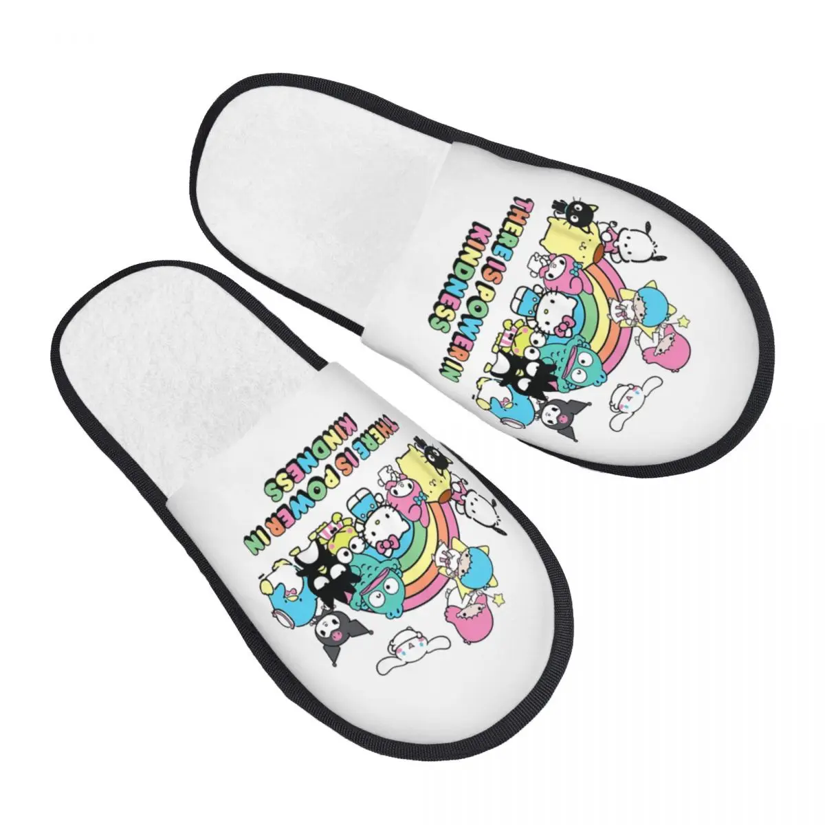 

Домашние хлопковые тапочки Hello Kitty & Friends Power In Kindness, мягкие шлепанцы из пены с эффектом памяти для спальни, противоскользящие