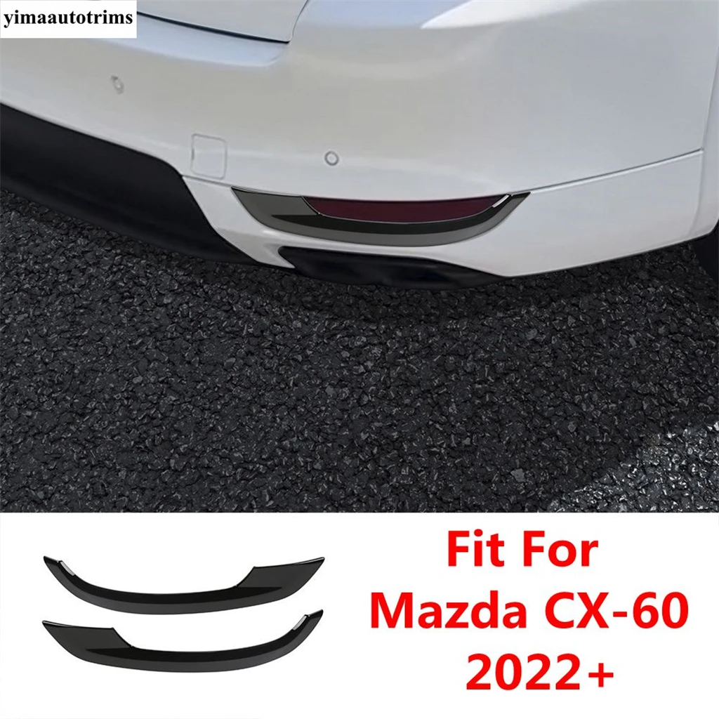 

Car Rear Fog Lamp Light Eyebrow Eyelid Strip Decoration Cover Trim ABS Black Exterior Accessories For Mazda CX-60 2022 2023 2024