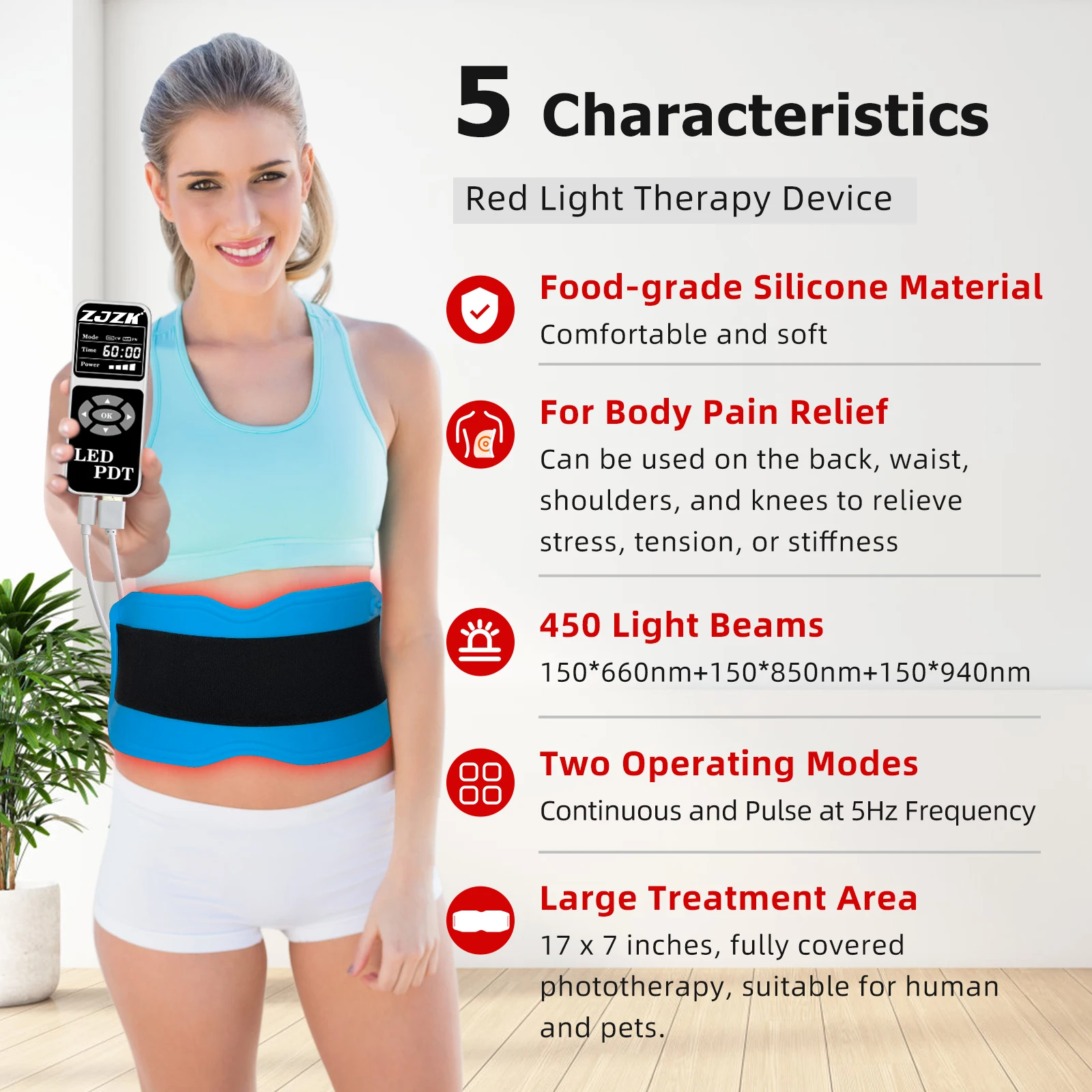 

Joints Muscle Pain Relief Machine No Side Effect Led Pad 660nm 850nm 940nm For Animals and Human Body Physical Injuries Healing