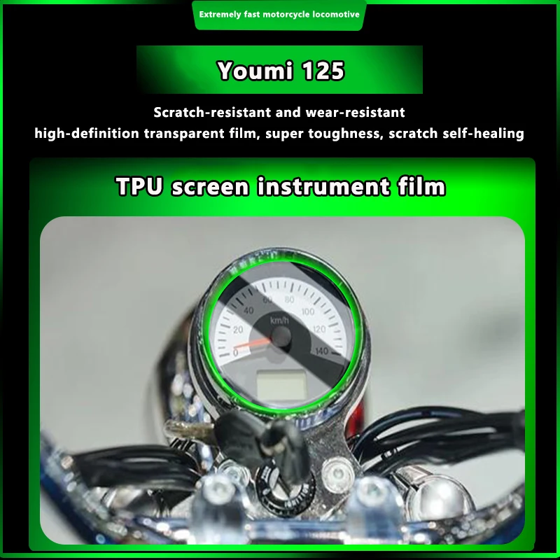 Applicable to the modification of Zongshen Youmi 125 smoked black instrument light film, transparent TPU wear-resistant and wate