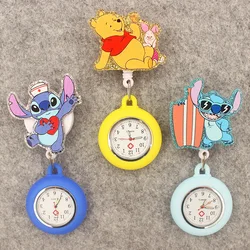 Cute Friends Pig Bear Blue Mouse Style Pocket Watch Retractable And With Clip For Men And Women