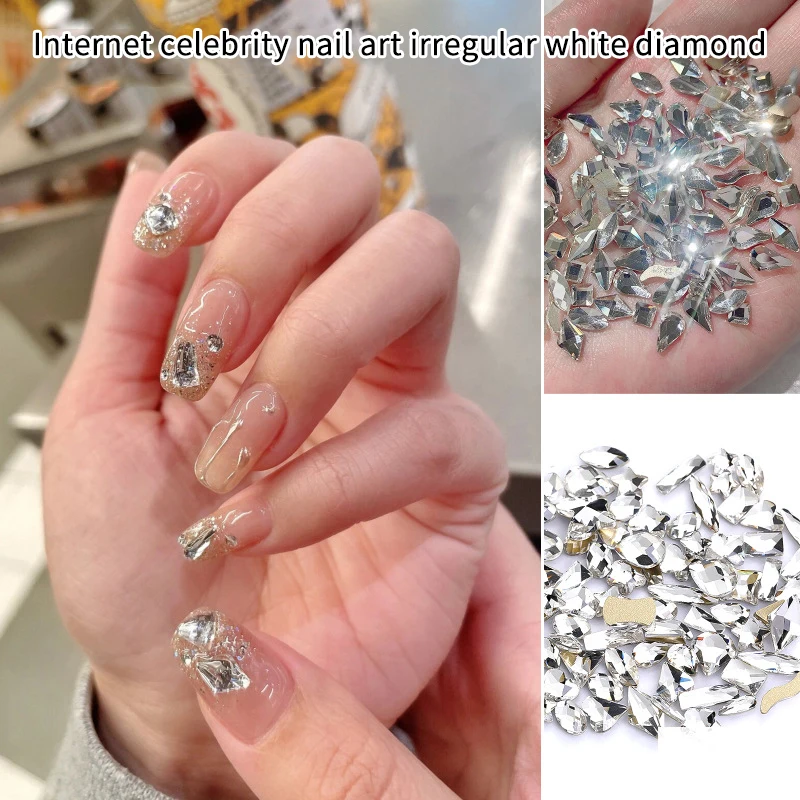 200Pcs Mini Nail Rhinestones - Flat Bottom Crystal 3D Nail Decorations For DIY Manicure & Tips