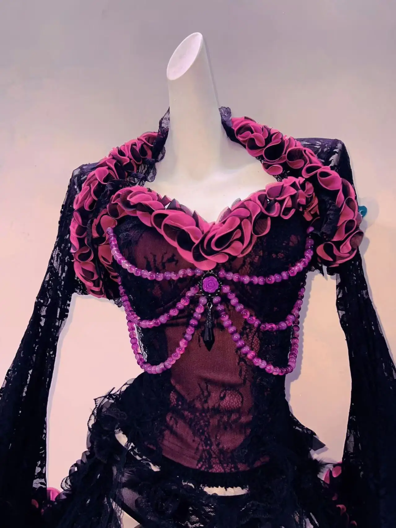 

Gothic Rose Lolita Dr with Svel Bla And Red Embroidery Vest Sle k Gothic Skirt Tee Piece Set ort Zipper