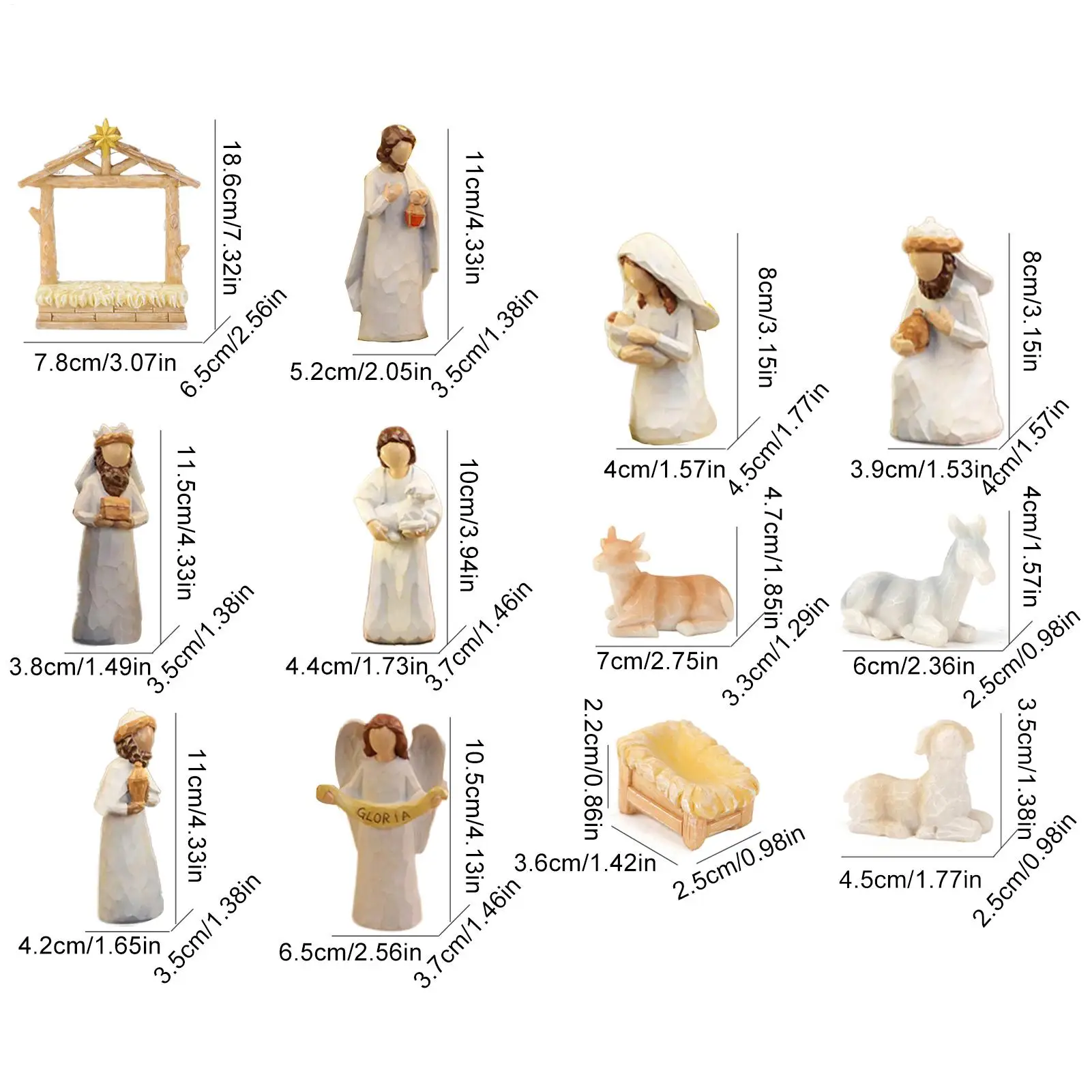 Nativity Sets Figures Resin Christmas Manger Nativity Figurine Seasonal Decor For Dormitory Mantel Bedroom Birthday Offices