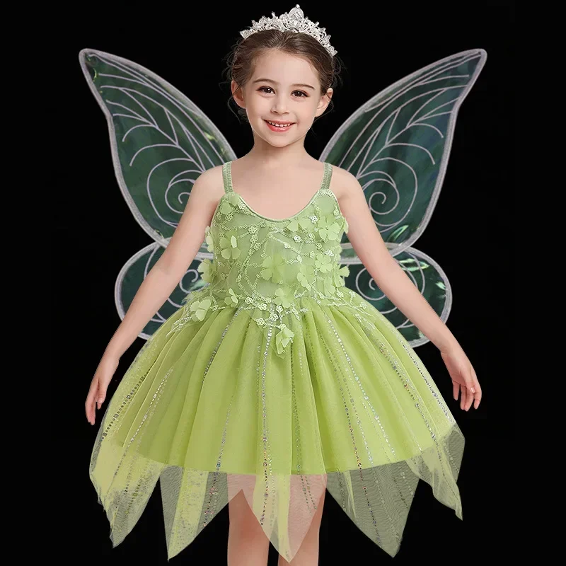 Princess Tinker Belll Cosplay Dress Pan Peter Halloween Costume Baby Boy Stage Performance Set 3Pcs Fashion Carnival Kid Girl