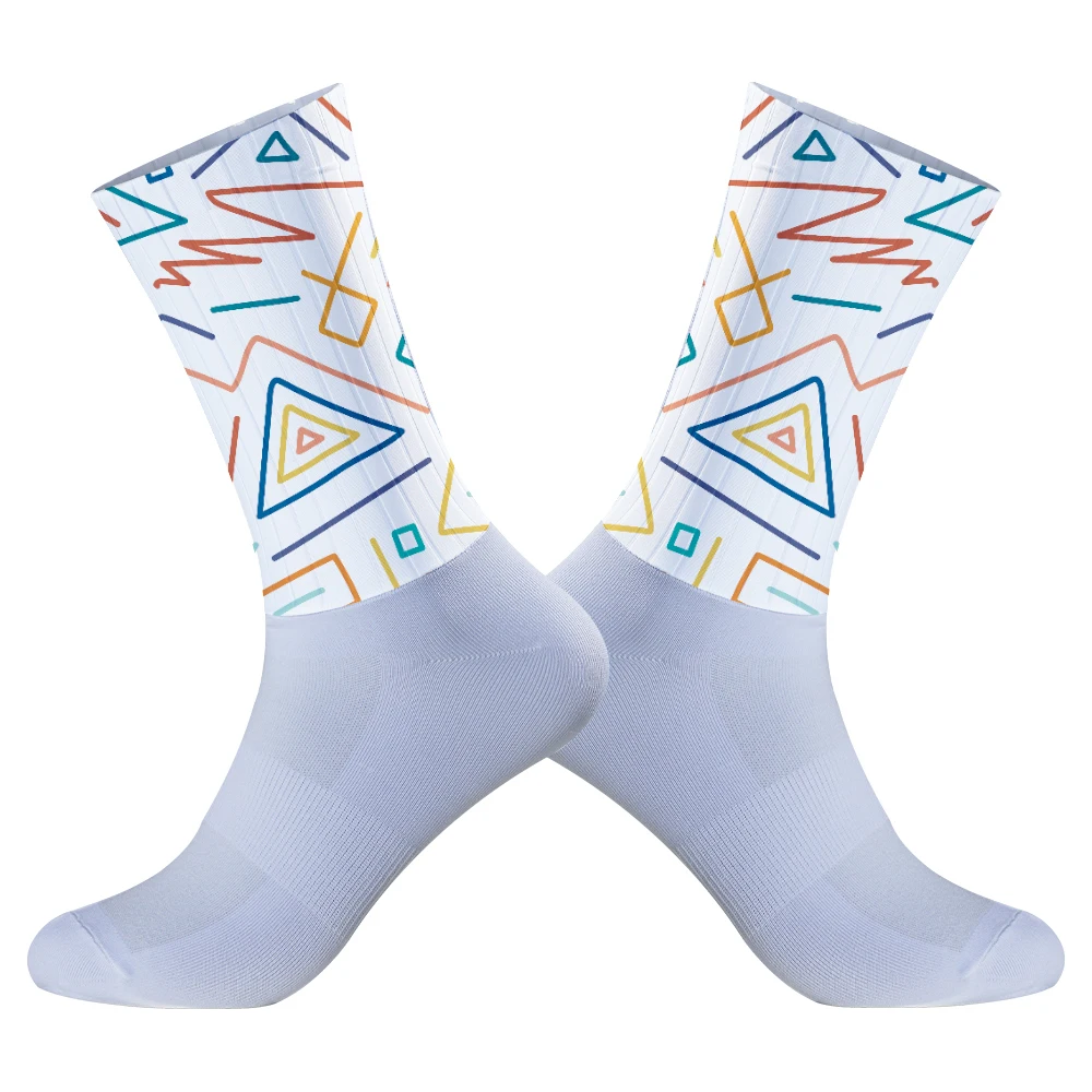 Chaussettes de cyclisme coordonnantes, anti-silicone, pour vélo, sport, course à pied, nouvelle collection été 2024