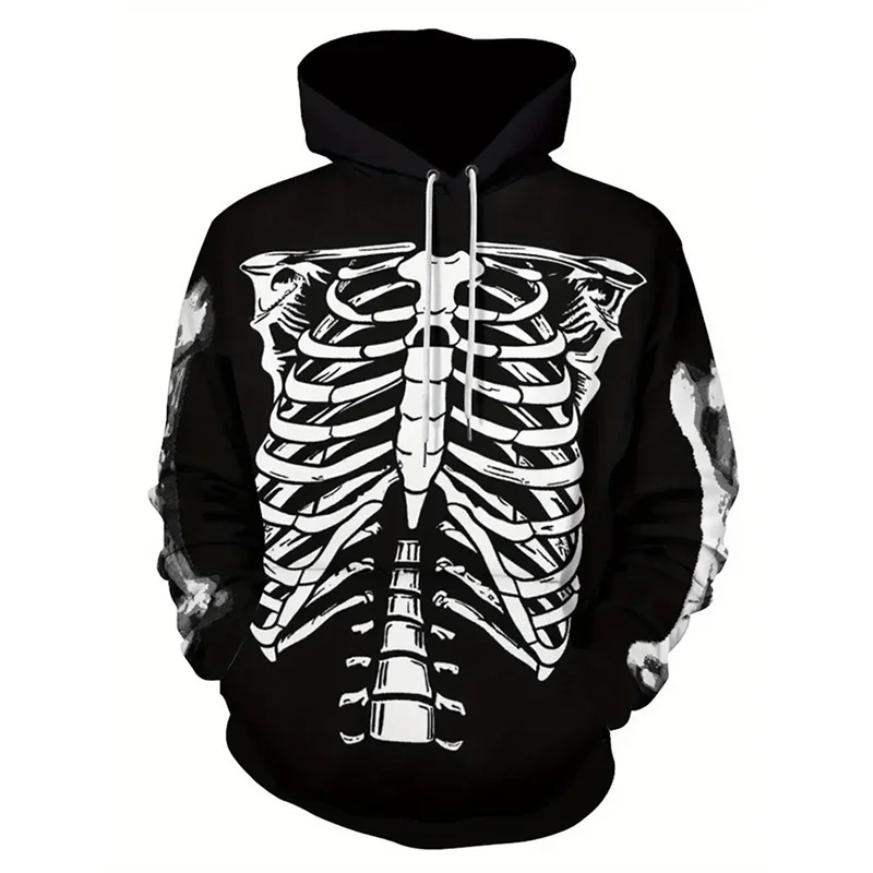 

Halloween Skeleton Pattern Hoodie For Men Spider Insect 3D Printed Sweatshirts Casual Hoodies Streetwear Pullover Long Sleeves