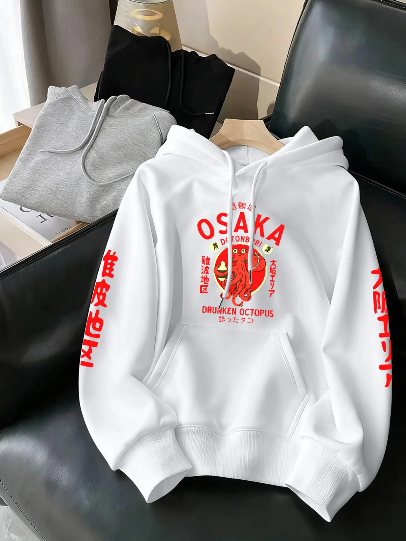 2026 Autumn-Winter New Style Printed Men's Hooded Sweatshirt - Sleek and Tight, Not Bloated - Men'sCasual Commuting Street Style