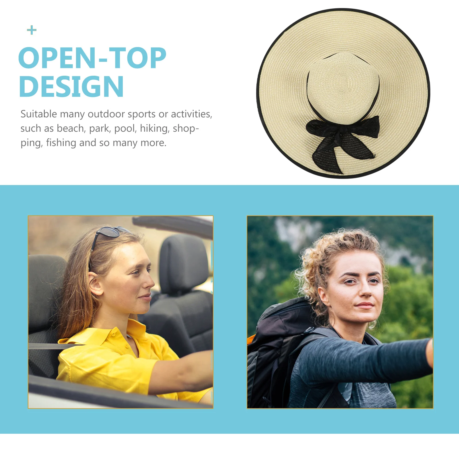 

Breathable Folding Straw Sunshade Hat Wide Brim Summer Beach Sun Protection Hat Women Folding Hats Beach Hats for Women