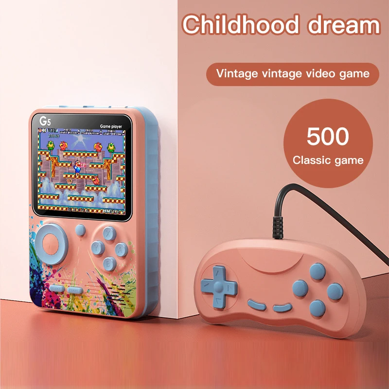 G5 Portable Retro Video Gaming Child's Gifts Classic Games Machine Macaron Color Matching 3.0in LCD Screen