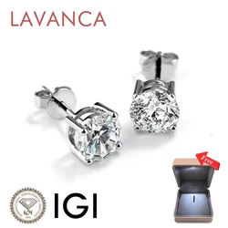 LAVANCA 18K Lab ha creato orecchini con diamanti certificato IGI 2.0 carati E VS1 orecchini con diamanti da donna gioielli da sposa di lusso