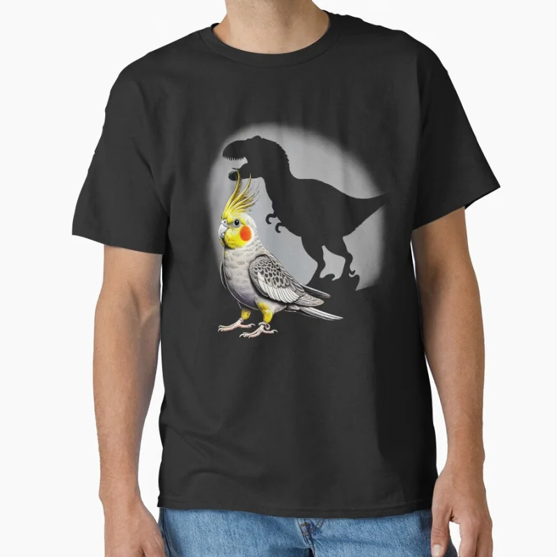 

Screaming Cockatiel Parrot Bird Memes Funny Dinosaur pet parrot gift T-shirt for birds lover large size tee Adult Tops S-6XL