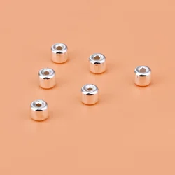 5PCS 925 sterling silver bead cylindrical bead gasket handmade DIY materials to make bracelet necklace jewelry accessories