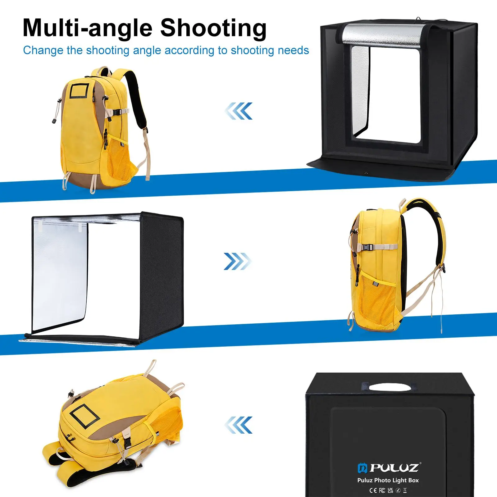 PULUZ Photo Studio Light Box Portable 60 x 60 x 60 cm Light Tent LED 5500K White Light Dimmable Mini 36W Photography Studio Tent gallery 5