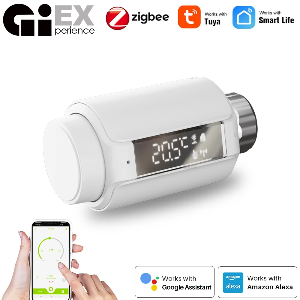 Zigbee WIFI Thermostatic Radiator Valve Smart Radiator Actuator TRV Programmable Temperature Controller Voice Control Tuya