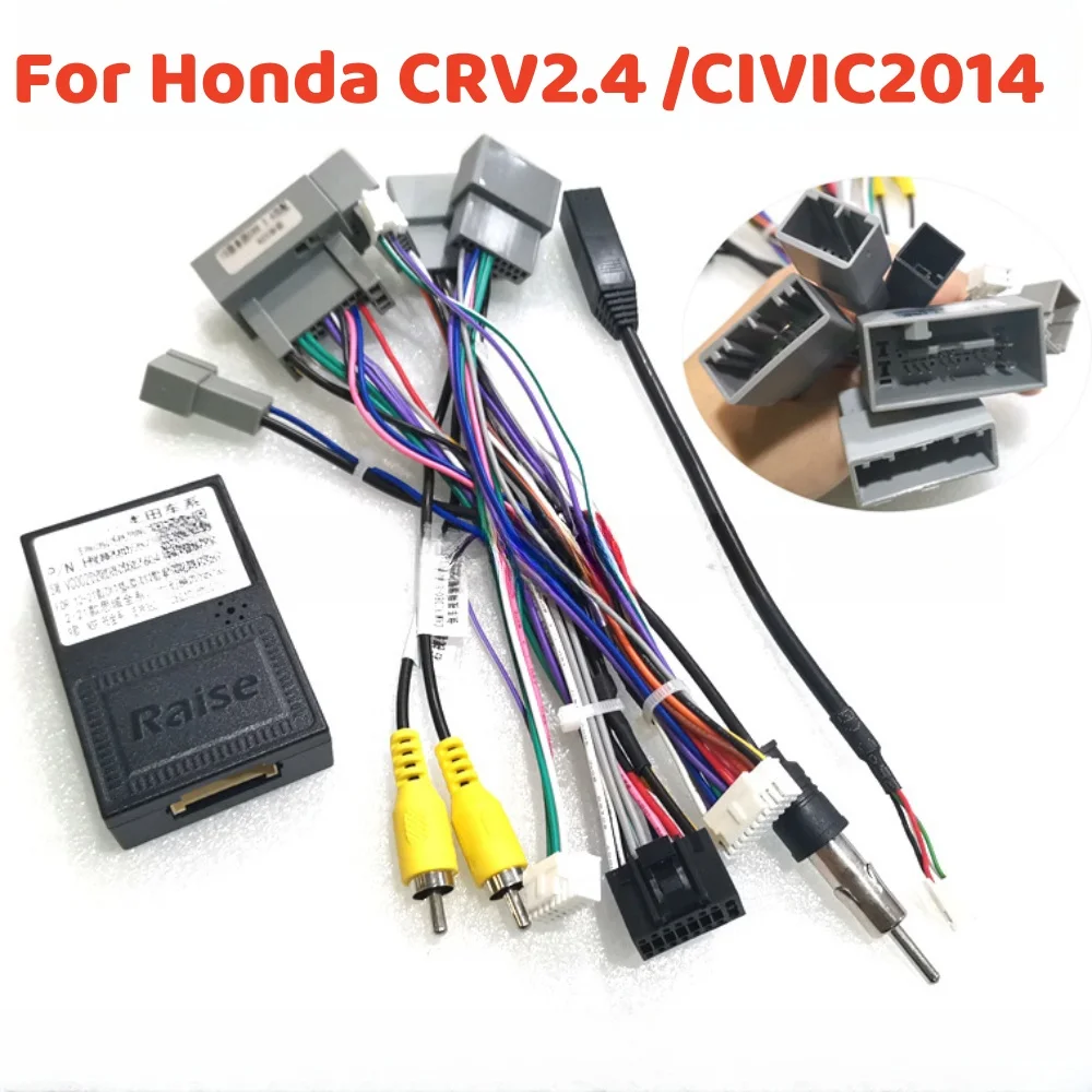 Car Radio Stereo Wiring Harness Cable Adapter Canbus Box For Honda CRV2.4 2015/CIVIC 2014 GPS 2 Din Video Player