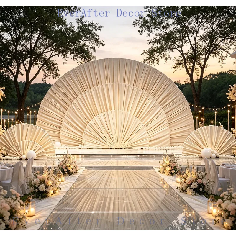 4 semicircular wedding arches with movable metal brackets independent background frame metal semi circular arch frame for weddin