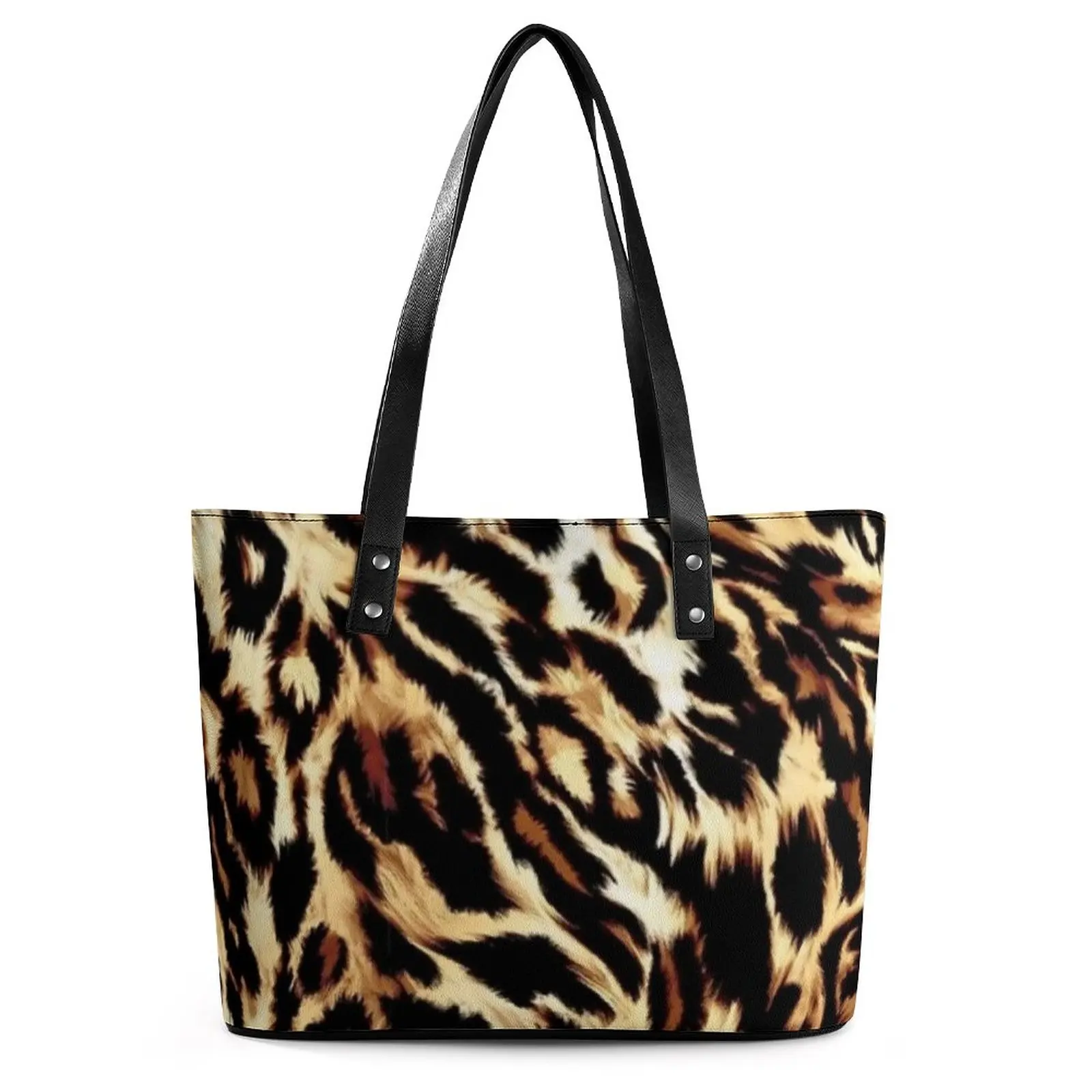 

Animal Chic Handbags Leopard Print Casual Shoulder Bag Office PU Leather Tote Bag Student Top-Handle Designer Shopper Bags