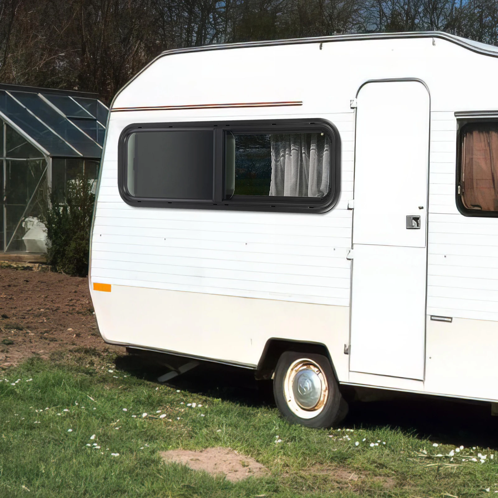 الحديثة 42*12 بوصة مستطيلة سبائك الألومنيوم نافذة RV مع تصاعد حلقة الكسوة لسمك لوحة معدنية 2-6 مللي متر أو 48-55 مللي متر #6