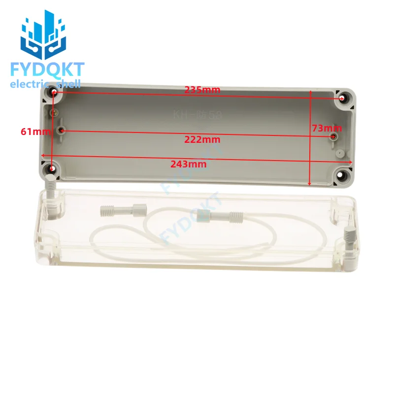 250x80x70mm ABS Plastic security power supply case transparent cover case outdoor wiring waterproof box DIY