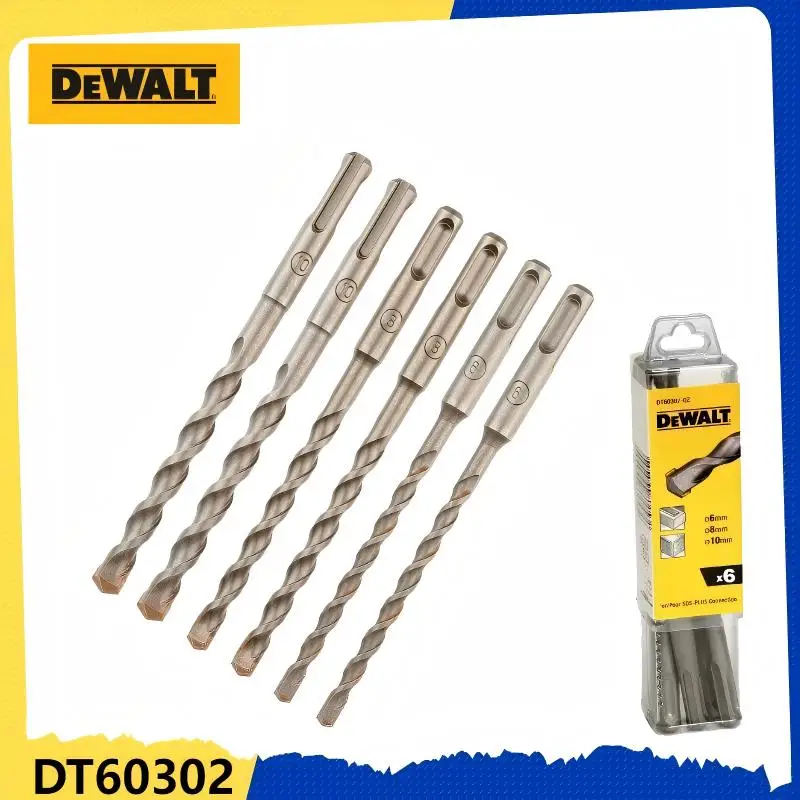 

DEWALT DT60302 SDS Plus Drill Bits 6-Piece Set (6/8/10mm) - Anti-Slip, Electric Hammer Compatible - For Concrete/Wall Drilling