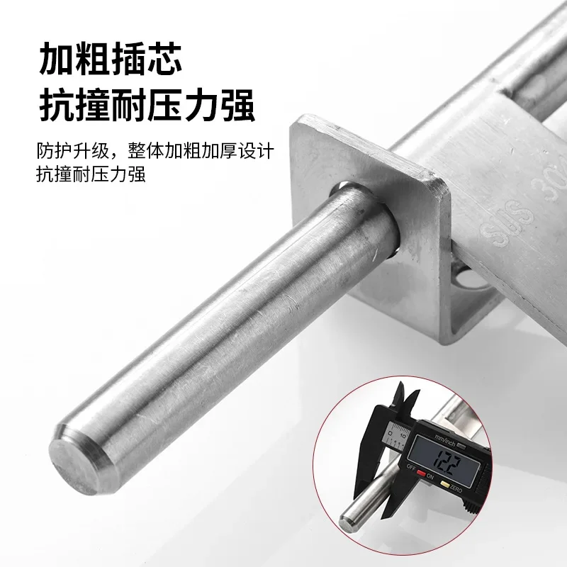 304 Stainless Steel Heavy Duty Bolt Anti-Theft Door Latch Surface Mount Left Right Door With Lock Hole 6/8 Inch 1 Pair