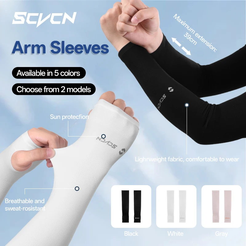 SCVCN UPF50+ Maniche in seta di ghiaccio Sport all'aria aperta Maniche protettive dal sole UV Maniche estive traspiranti per la protezione del braccio da ciclismo
