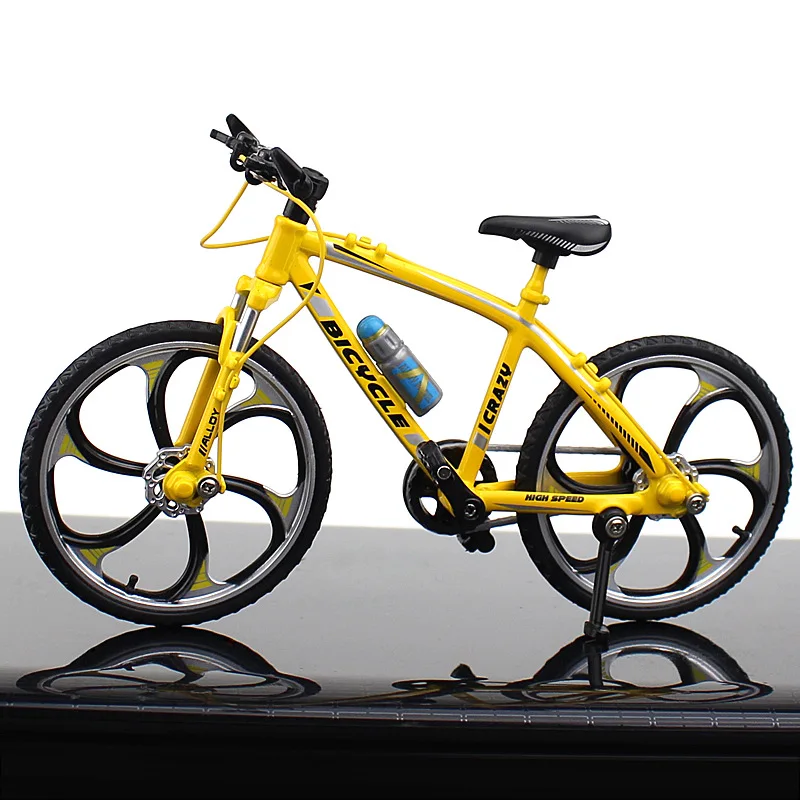 1:10 Mini Model Alloy Bicycle Blue Diecast Decoration Metal Finger Bmx Mountain Mini Bike Simulation Toys Boy B366