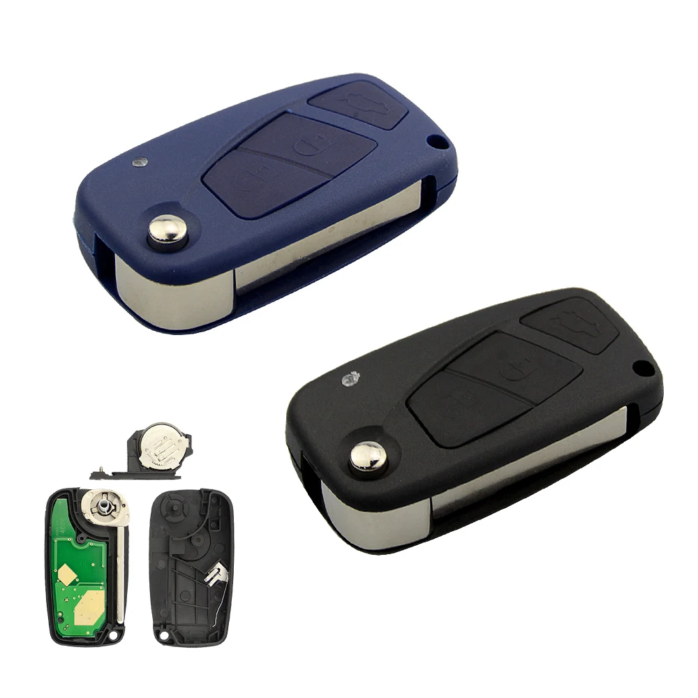 OkeyTech Remote Car Key for Fiat 500 Fiorino Doblo Grande Punto Punto Evo Punto Qubo 3 Buttons 433MHz PCF7946 id46 chip