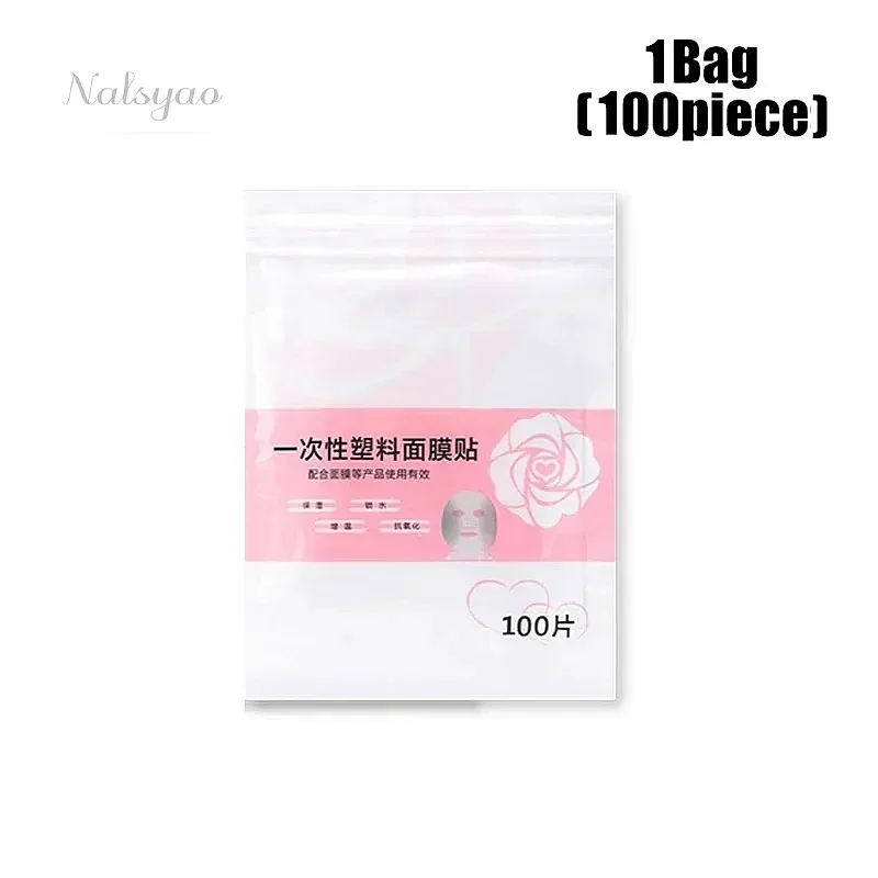 100-500pcs Disposable Plastic Film Face Mask Neck Stickers Transparent Facial Cleaner Wrap Beauty Makeup Tools
