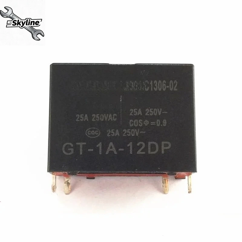 10PCS GT-1A-12D 12V 25A 4-Pin Power Relay, SPST-NO PCB Mount, Compatible with GT-1A-12DP, for Air Conditioner/Water Heater