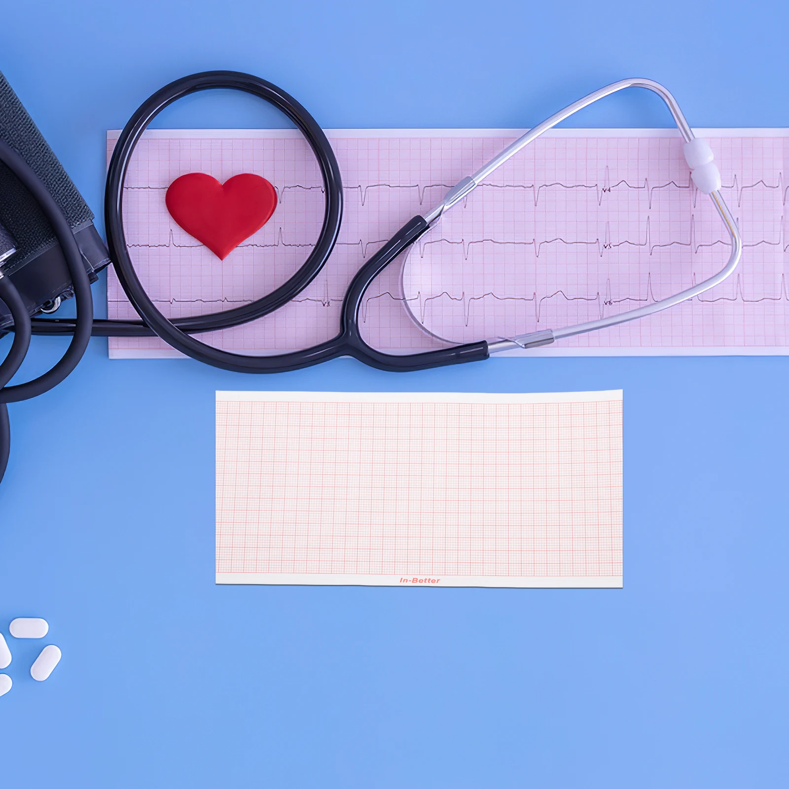 

Electrocardiogram Heart Chart Cardiac Paper Pad Blank Refills Thermal Print Quality Machine Medical Monitoring Sheet Record