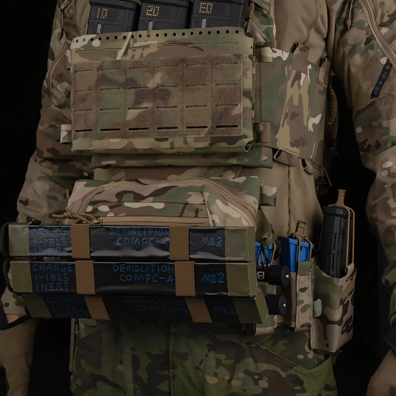 Wosport Tactical Large Drop Pouch Cordura Elastic Loops Hook Loop Interior Crossbody Waist Bag for Airsoft Outdoor Vest Gear Use