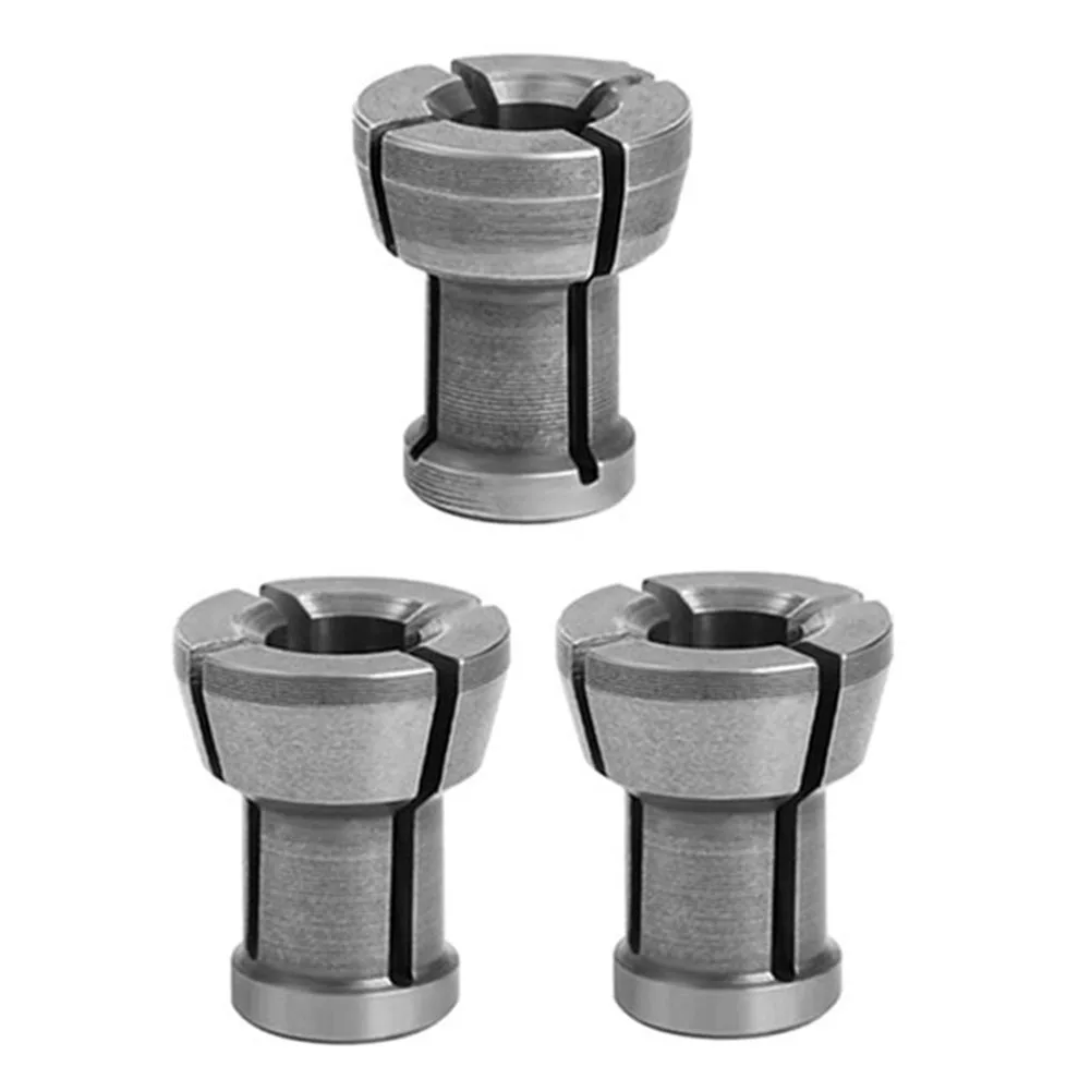 3pcs Collet Chuck Adapter 6/6.35/8mm Engraving Trimming Machine Electric Router Milling Cutter Router Bits Power Tools Accessory