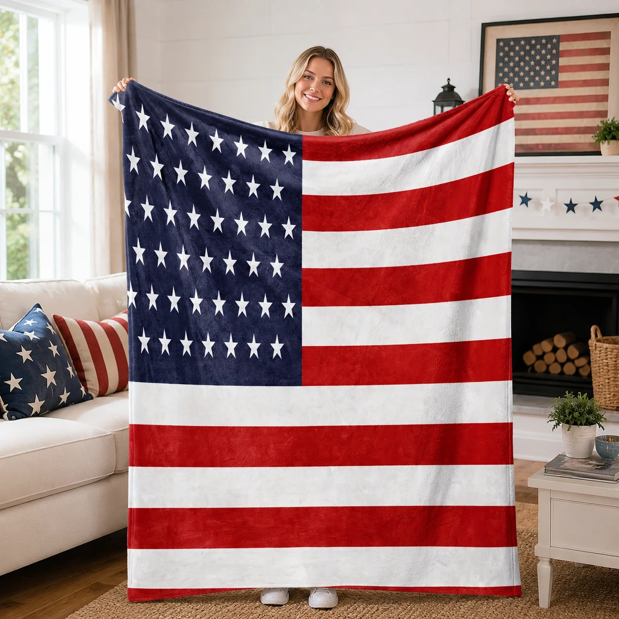 Red White Black Five-Star Blanket