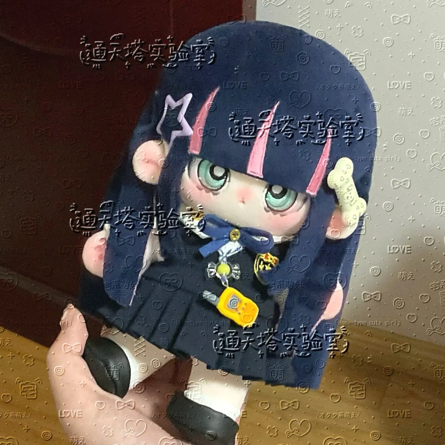 

2025 New In Stock Anime Panty & Stocking with Garterbelt Stocking Cotton Doll Cushions Pillows 20cm Plush Naked Doll