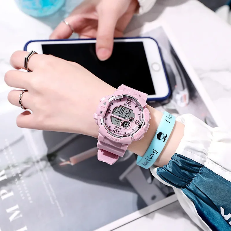 2024 Fresh and Sweet Electronic Watch for Female Student's Best Friend Couple Sports Waterproof Night Glow Watch