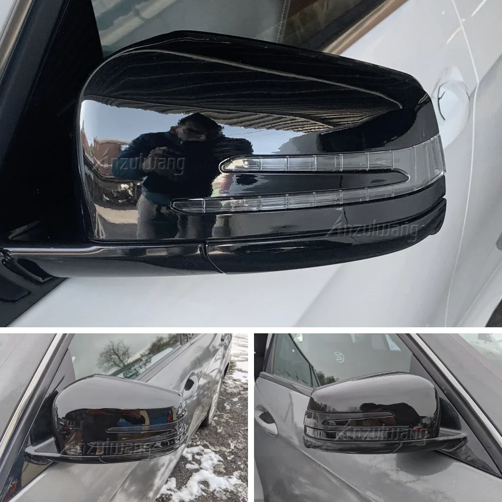 

Side Mirror Cap Covers For Mercedes Benz W176 W246 W212 W204 C117 X156 X204 W221 C218 A B C E S CLA GLA GLK Class Black Replace